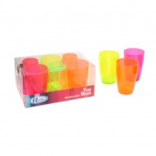 Conjunto 6 Copos Acrílico Multiuso Roder 300ml Fest Neon