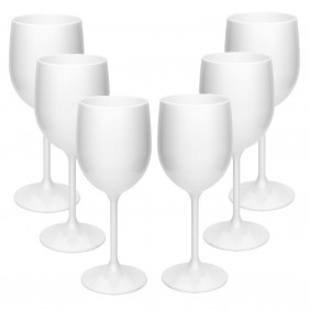 Kit 6 Taças de Vinho de  Plástico Roder 250 ml Branca