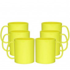 6 Canecas Plástico de Café Roder 380ml Amarelo