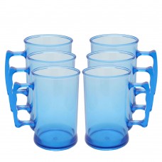 6 Canecos Acrílico de Chopp Roder 450ml Azul Neon