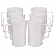 6 Canecos Plástico de Chopp Roder 450ml Branco