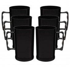 6 Canecos Plástico de Chopp Roder 450ml Preto