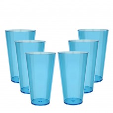 6 Copos Acrílico Caldereta Roder 500ml Azul Neon