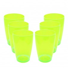 6 Copos Acrílico Multiuso Roder 330ml Verde Neon