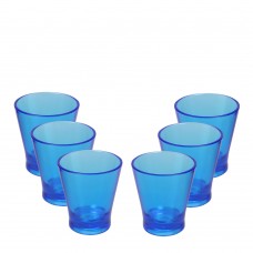 6 Copos Acrílico de Shot Roder 50ml Azul Neon