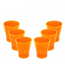 6 Copos Acrílico de Shot Roder 50ml Laranja Neon