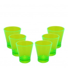 6 Copos Acrílico de Shot Roder 50ml Verde Neon