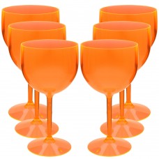 6 Taças Acrílico de Gin Roder 560ml Laranja Neon