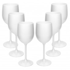 6 Taças Plástico de Vinho Roder 250ml Branco