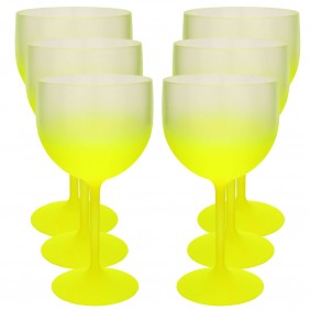 6 Taças Plástico de Gin Roder 560ml Degradê Amarelo