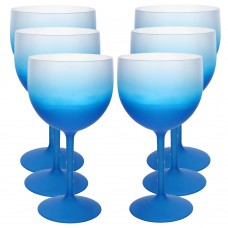 6 Taças Plástico de Gin Roder 560ml Degradê Azul